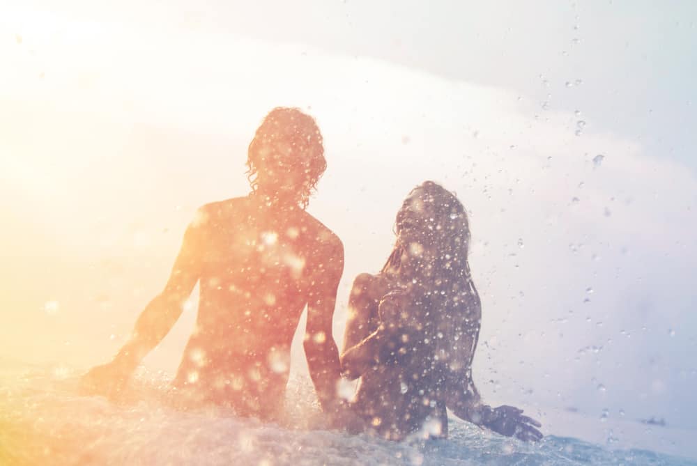 A couple on a beach in Florida