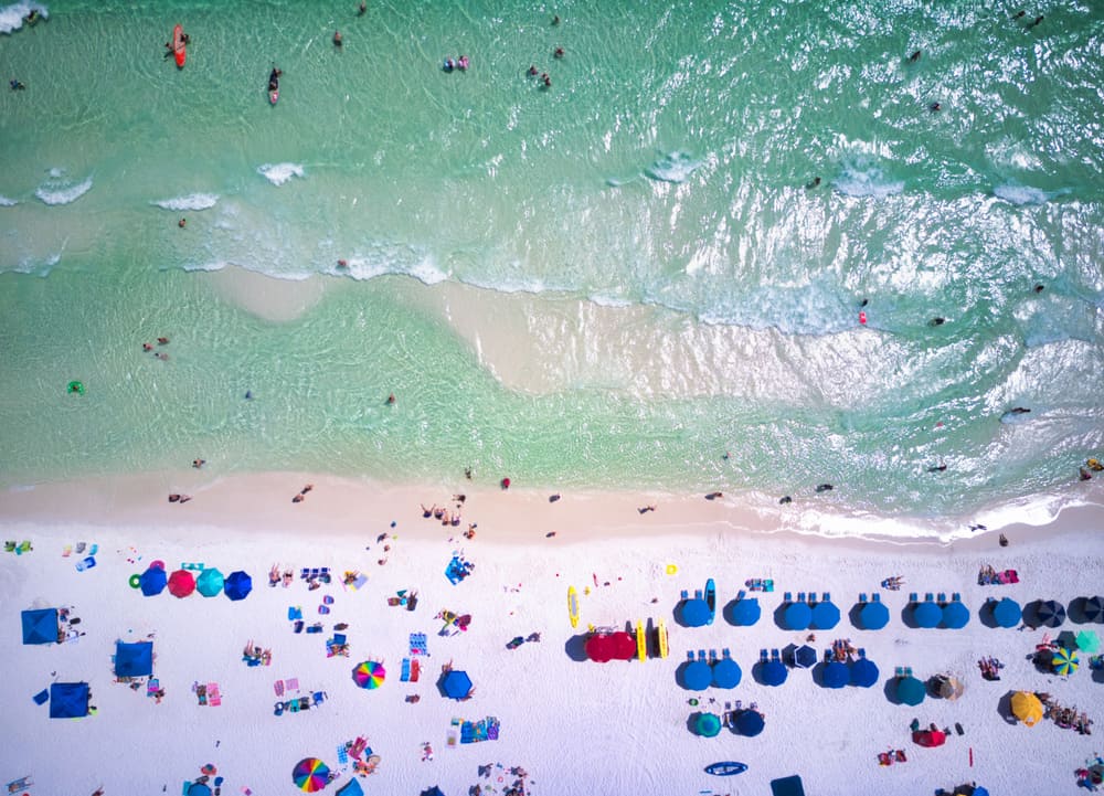 An aerial view of santa rosa beach