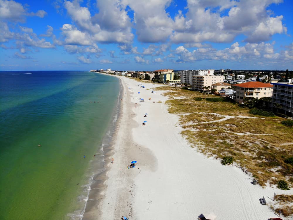 Maderia beach on the Gulf Coast is a small town beach near Orlando