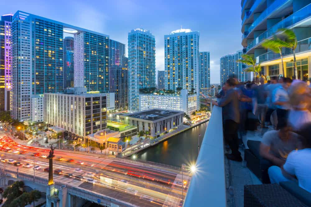 Head to one of the rooftop bars in Miami