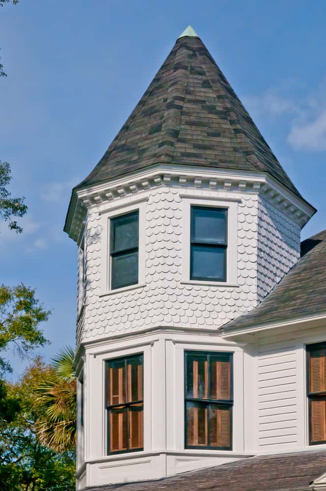 A Gable on a 19th century Victorian house as seen from Fort King Street in Ocala, Central Florida.