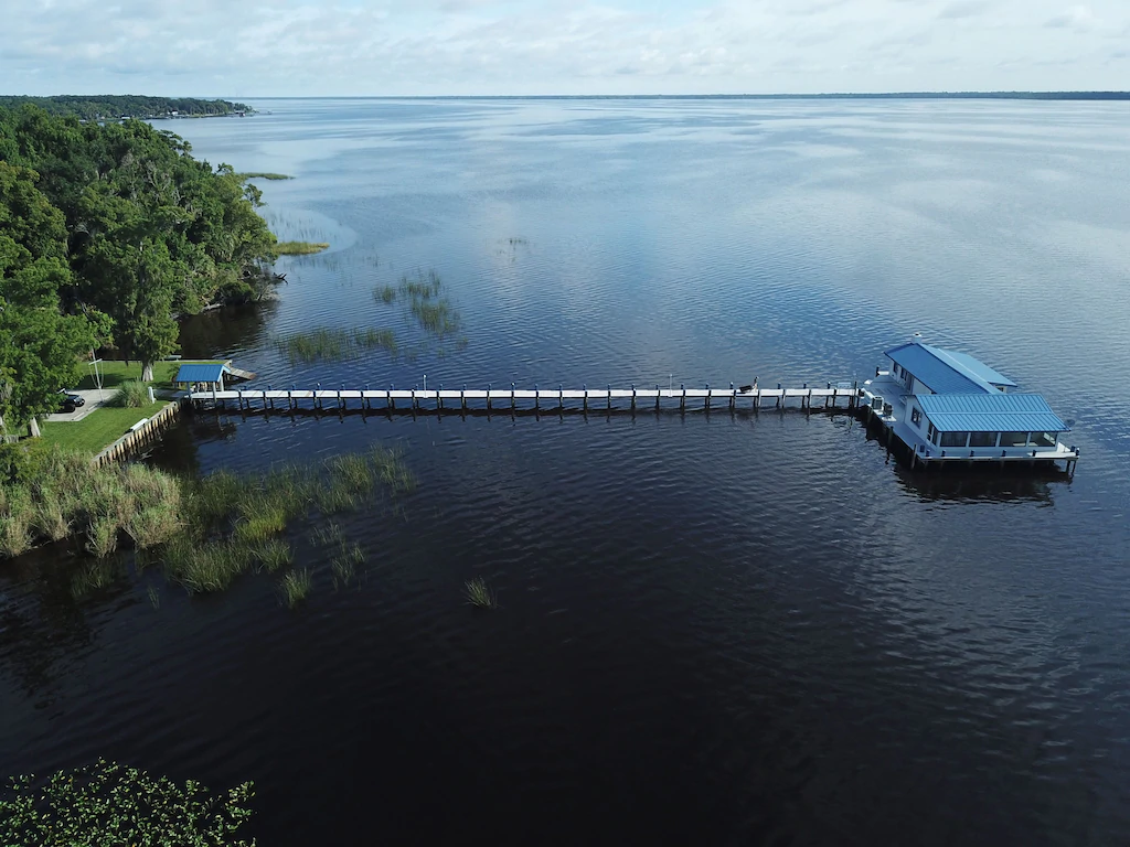 Photo of an over-water bungalow retreat in Florida. 