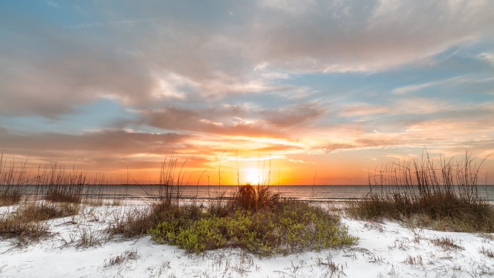 A sunset on St. Petersburg beach