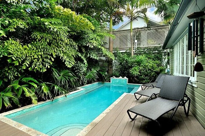 Photo of the 21 foot-long pool at Casa De Cuba VRBO in Key West.