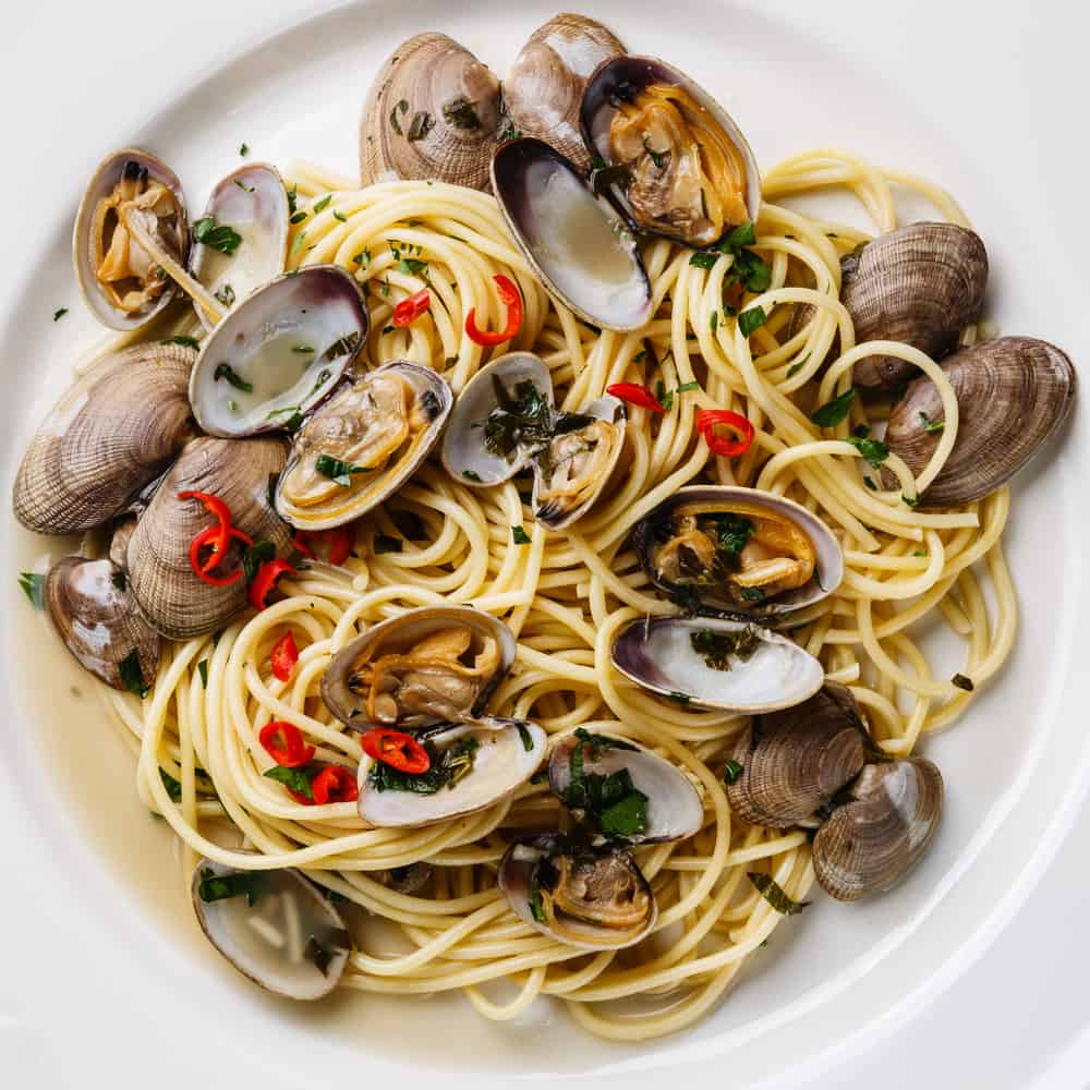 pasta with clams at this Italian restaurant