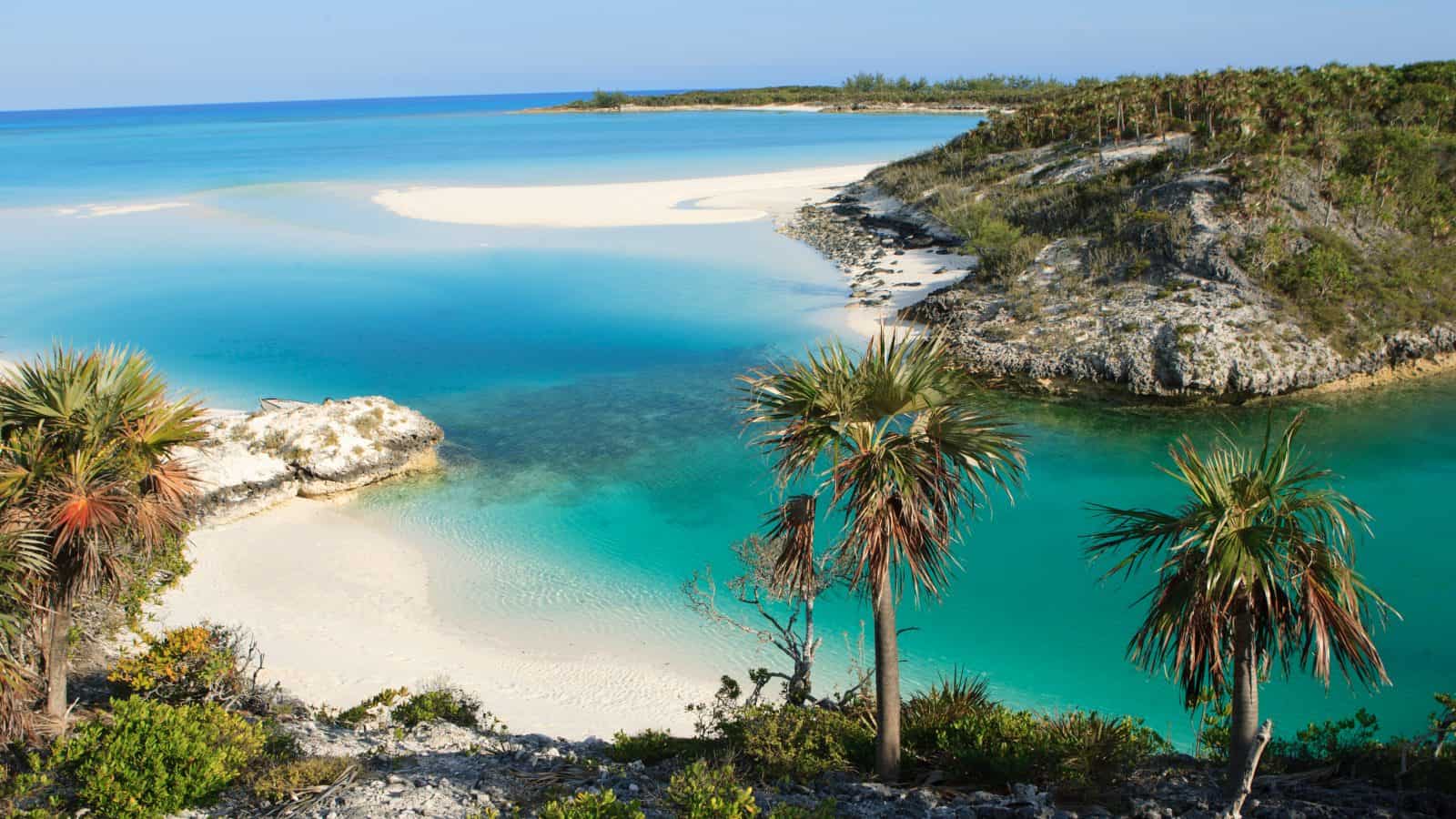The beaches and incredible blue waters of the Bahamas.