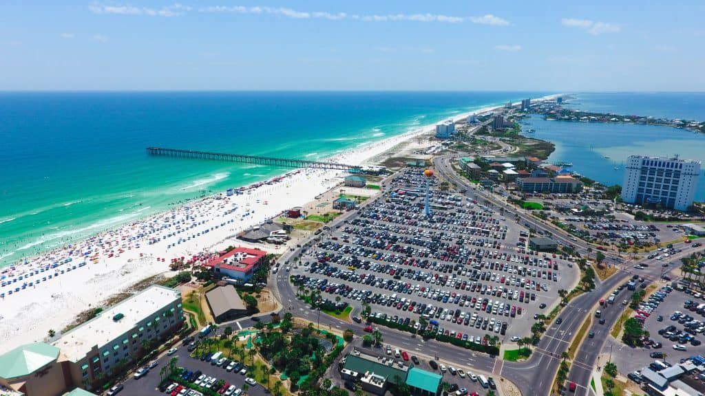 ARIEL VIEW OF CASINO BEACH ONE OF THE LIVELIEST BEACHES IN PENSACOLA