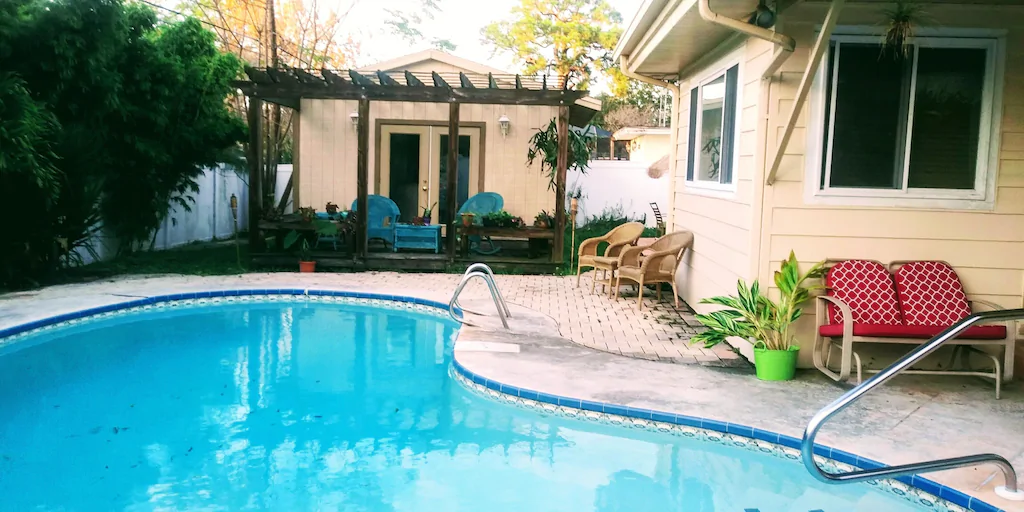 Your sanctuary in Safety Harbor comes complete with a pool and patio relaxation vibes!