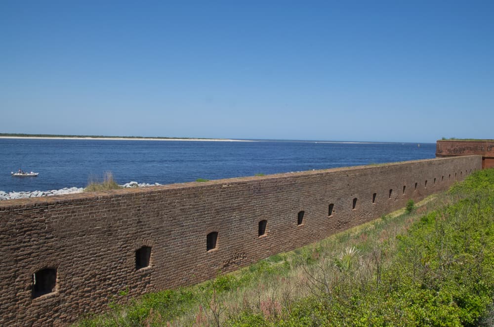 Fort Clinch overlooking the water at Fort Clinch State Park one of the best beaches in Jacksonville.