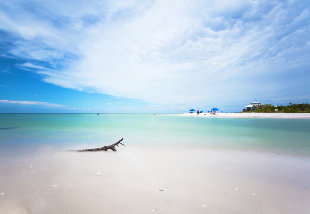 Clear blue water at Clam Pass Beach in Southwest Florida