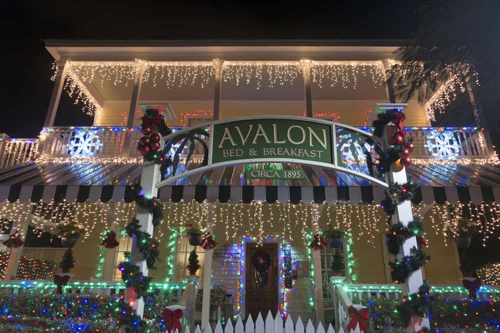 The Avalon Bed and Breakfast is decked in Christmas lights, making it the perfect location for a tour in Key West in December. 