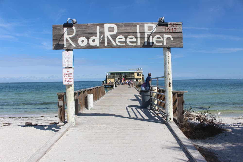 Rod and Reel Pier restaurant on the pier over the water for breakfast in Anna Maria Island