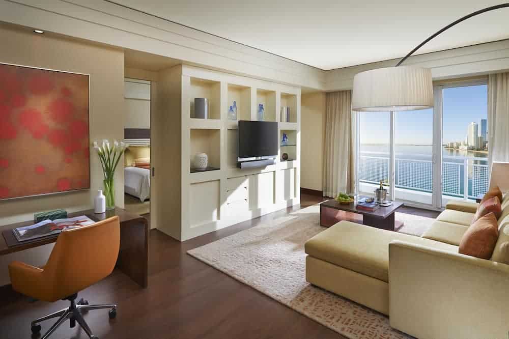 Interior view of a room at the Mandarin Oriental hotel in Miami.