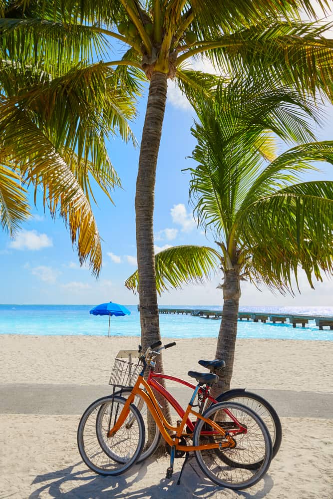 bikes on beach in Florida Keys one of the bike trails in Florida