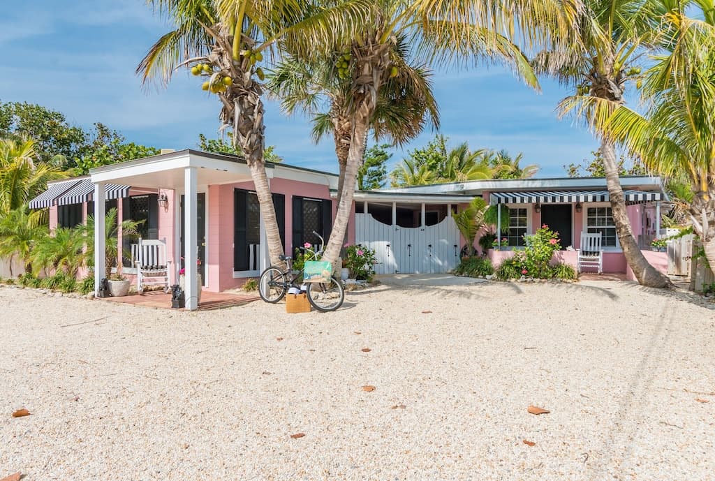 This pink beachfront cottage located in Melbourne beach. The perfect cottages in Florida for those looking for a relaxing on the beach!
