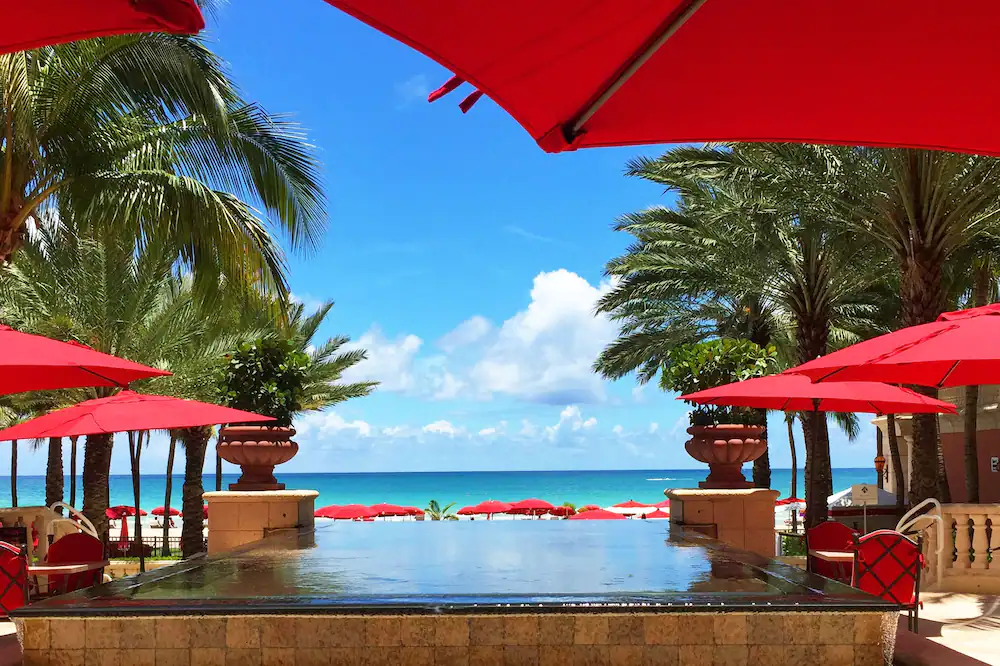 red umbrellas and amazing resort hotels in florida