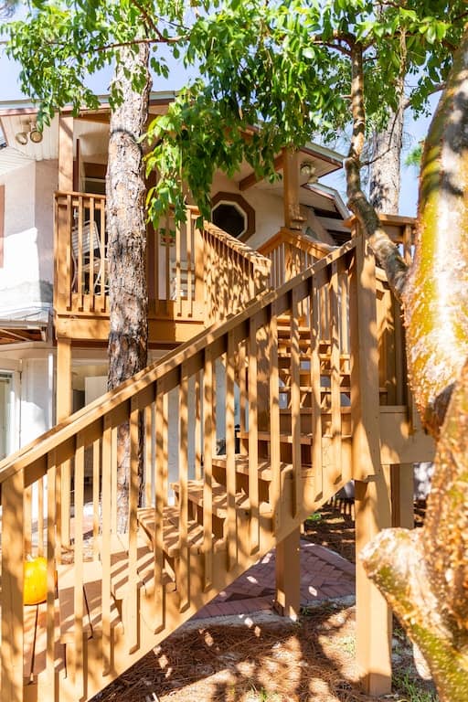 Climb up the stairs to this Treehouse at Vanderbilt Beach 