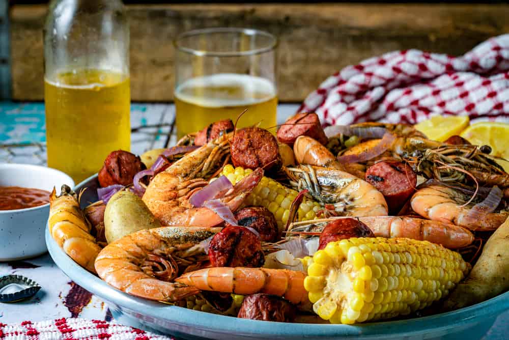 Low country boil at an Amelia island restaurant. 