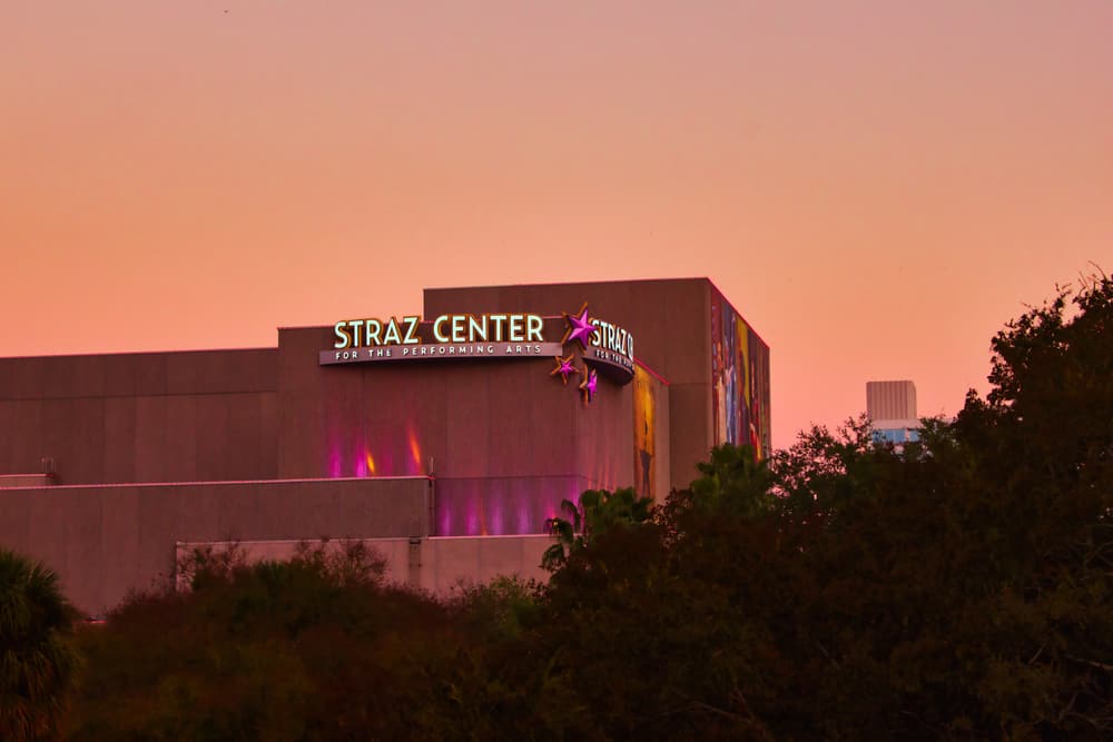 One of the best things to do in Tampa at night, the Straz center for performing arts.