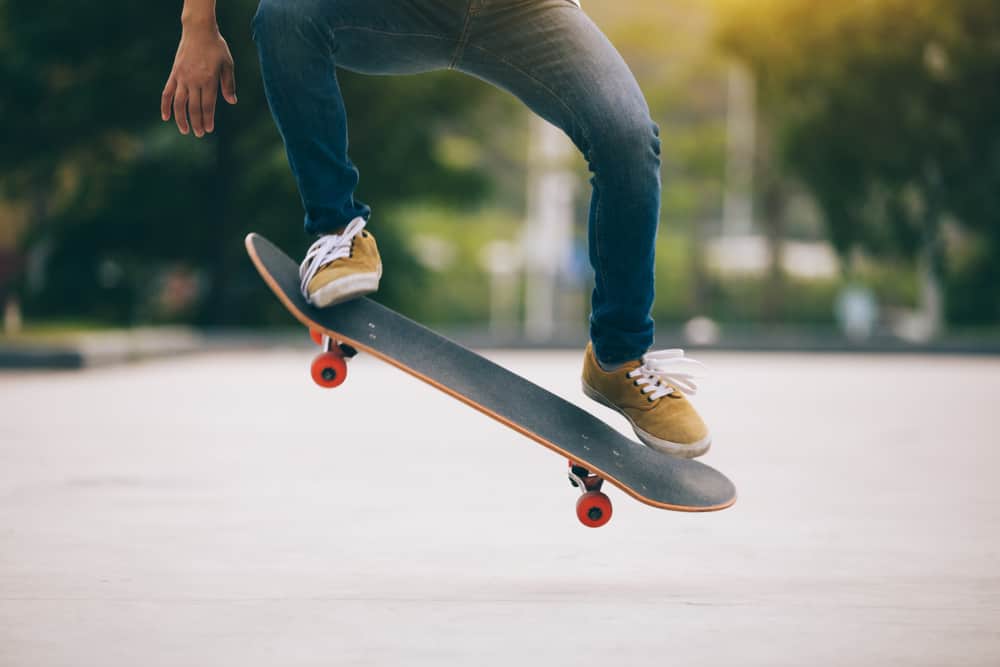 A skateboarder demonstrating one of the weird laws in Florida, skateboarding without a license. 