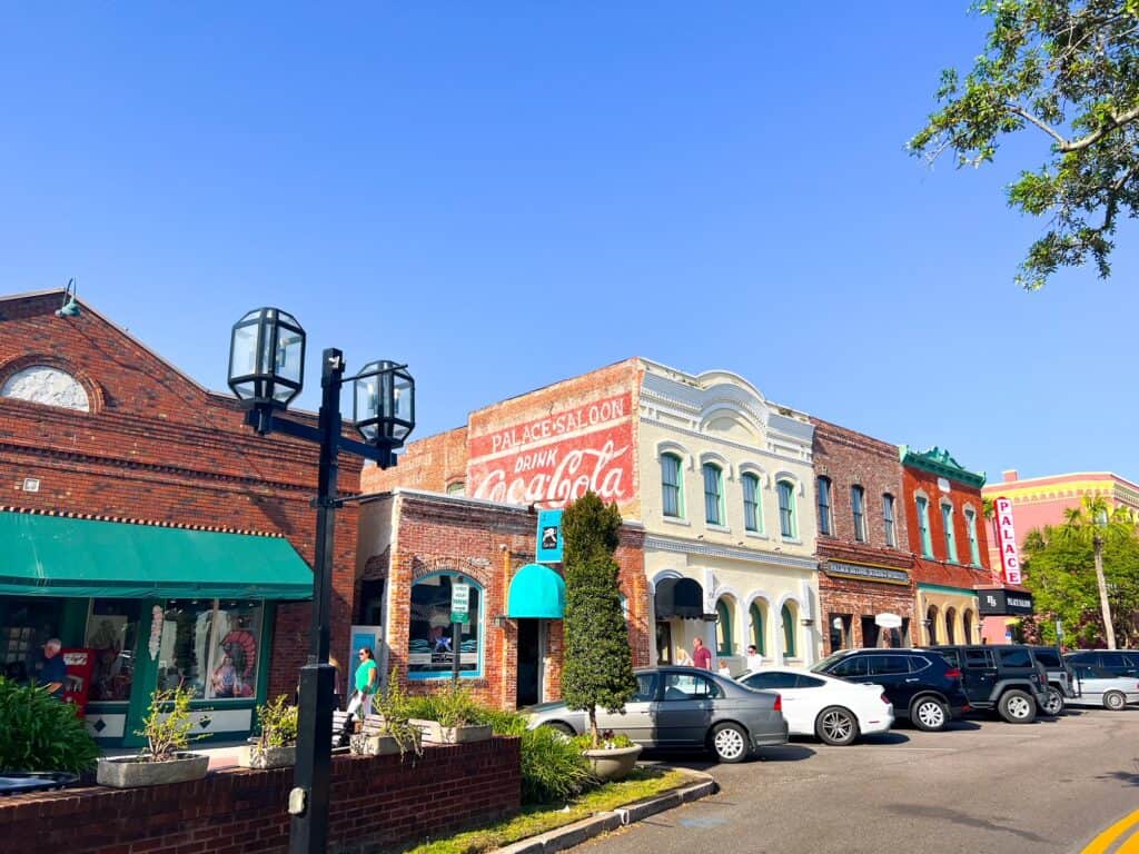A row of historic buildings on the main street of historic downtown Fernandina Beach, one of the best things to do in Amelia Island. 