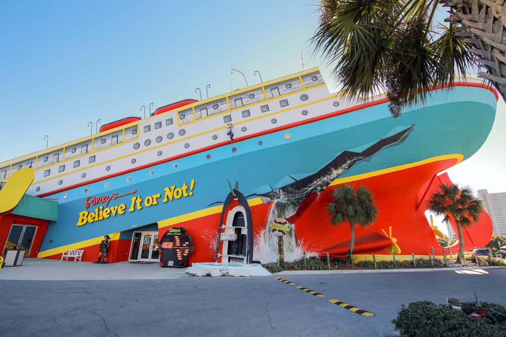 The brightly colored Ripley’s Believe It or Not in the shape of a cruise ship.