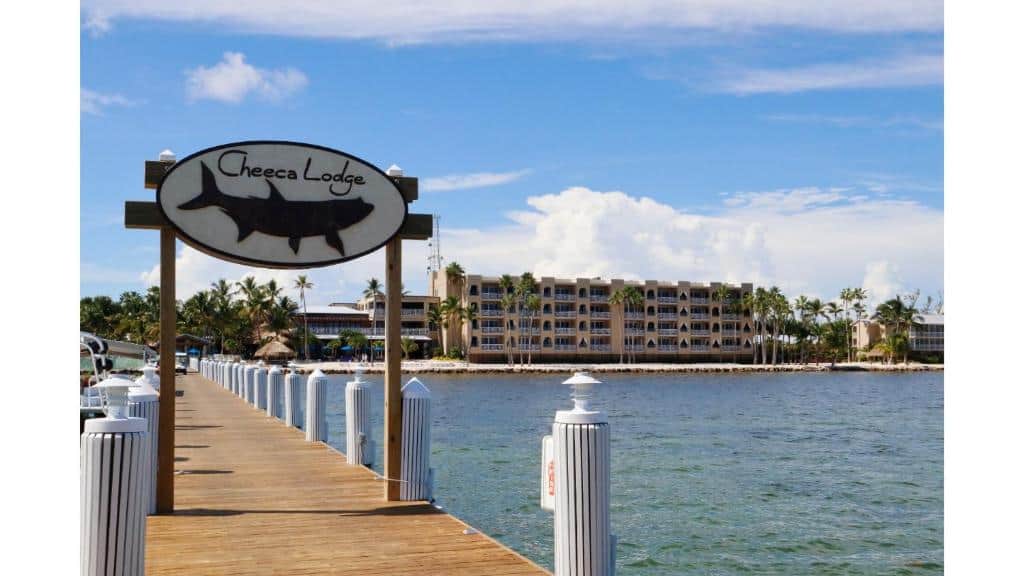 the Cheeca Lodge from the wooden dock to the hotel