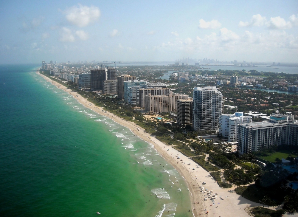 Aerial view of Bal Harbour Beach.