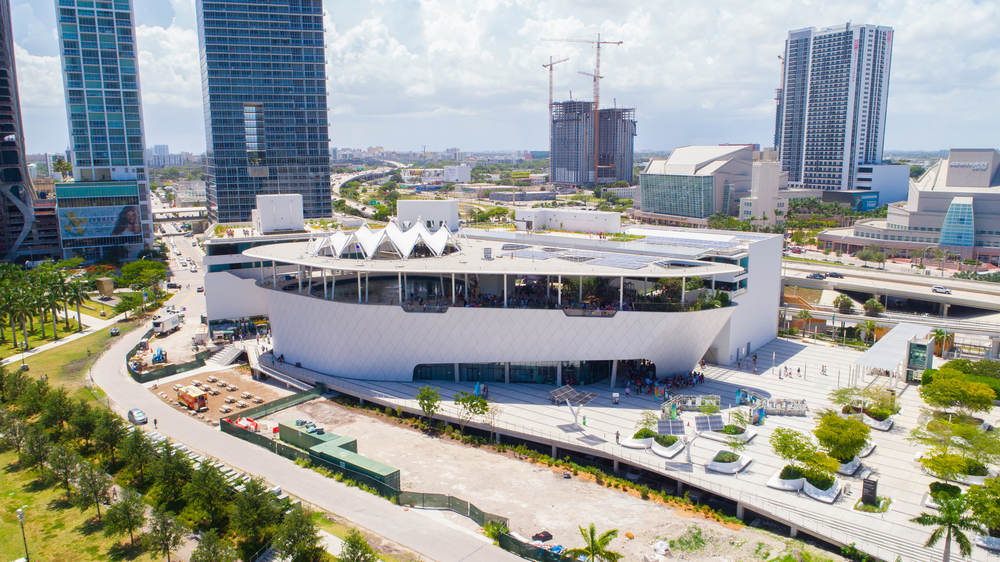 Aerial view of the Frost Museum of Science.