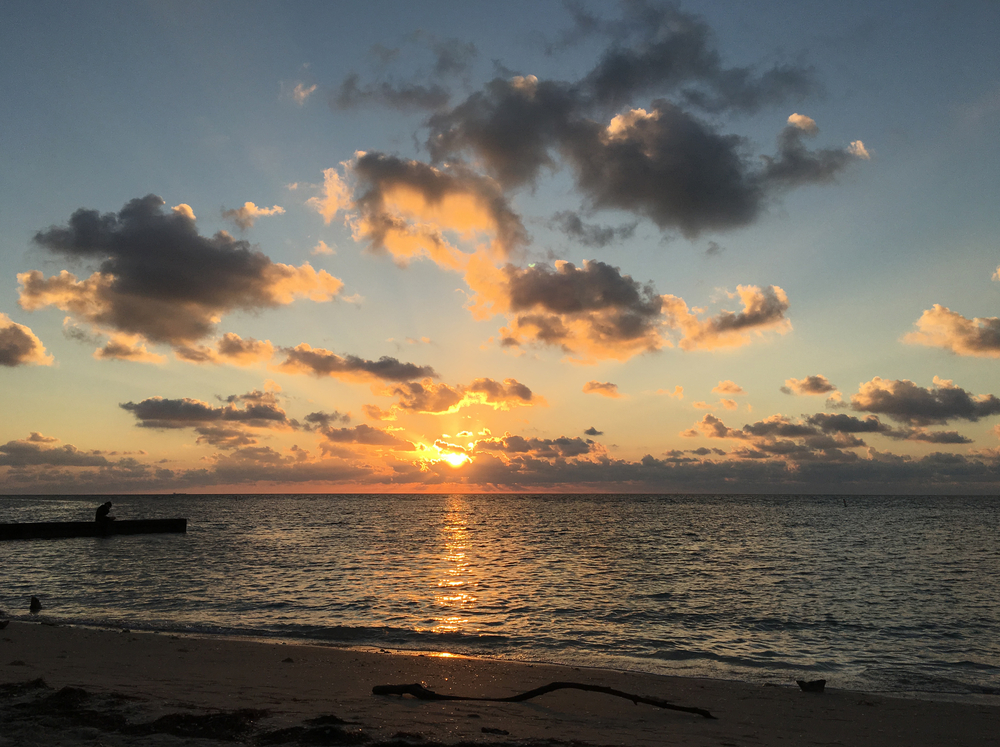 Sunset over Virginia Key Beach.