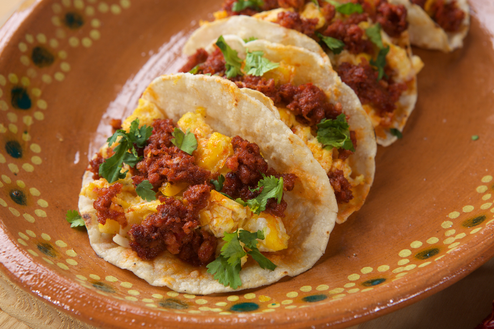 tacos with chorizo on an earthern plate best restaurants in delray beach