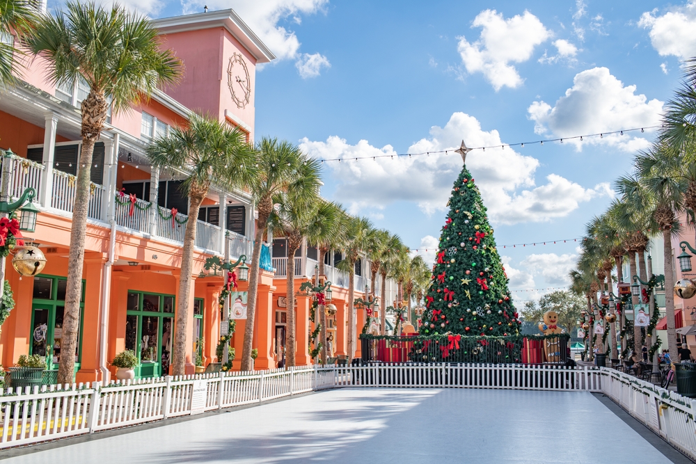 christmas tree in the town center of Celebration Florida