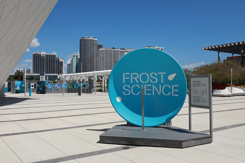 The front entrance of the Frost Science Museum one of the best things to do in Miami with kids