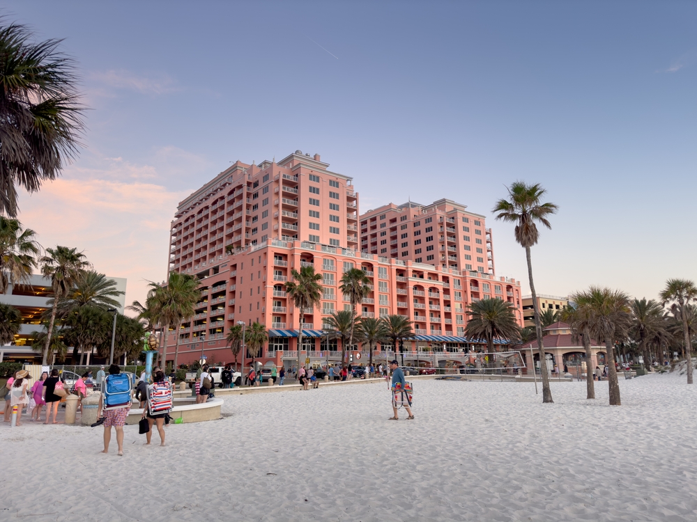The Hyatt Regency Spa and Resort offers great relaxation from its treatments to its views: sunsets in Clearwater can be seen from this pink building's pool deck, public beach, and private balconies. 