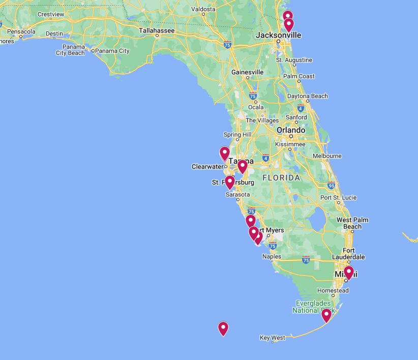 map of The 12 Prettiest Islands In Florida